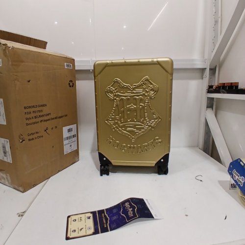 BIOWORLD HARRY POTTER HOGWARTS CREST ABS LUGGAGE - 20" - GOLD (STYLE: BCLRA9V1GHPT) image 3