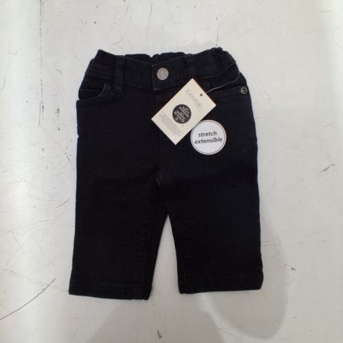 BOYS GEORGE STRETCH PANTS - 0-3M - BLACK image 2
