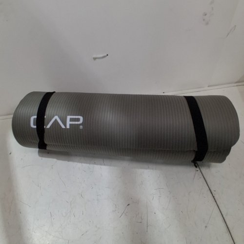 CAP BARBELL HIGH DENSITY EXERCISE YOGA MAT WITH STRAP - 68" X 24"- GREY image 2