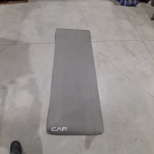 CAP BARBELL HIGH DENSITY EXERCISE YOGA MAT WITH STRAP - 68" X 24"- GREY image 3