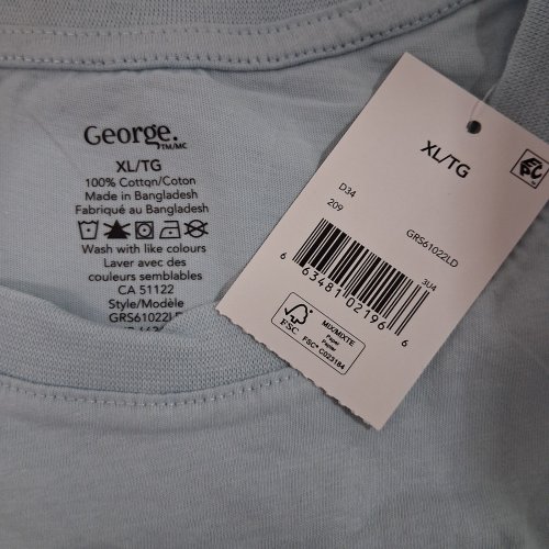 WOMAN'S GEORGE SHORT SLEEVE CREW NECK T-SHIRT - EXTRA LARGE - LIGHT BLUE (STYLE: GR561022LD) image 3