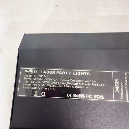 CHINLY LASER PARTY LIGHT - DC5V/2A, 10W - BLACK (MODEL: TC-7007-1) image 2