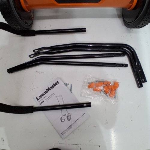 LAWNMASTER PUSH REEL LAWN MOWER - 14" - BLACK/ORANGE (MODEL: LMRM1401) image 3