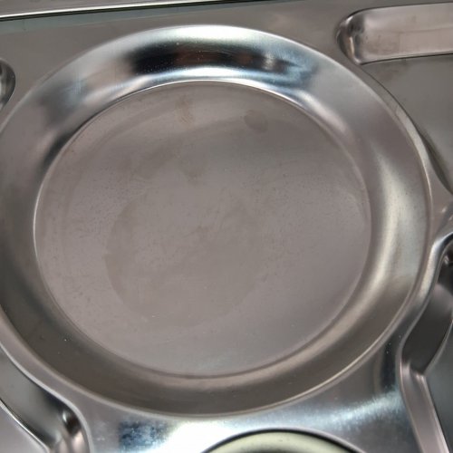 4PK VERKA STAINLESS STEEL 6-COMPARTMENT FOOD TRAYS - 15" X 11" - SILVER image 4