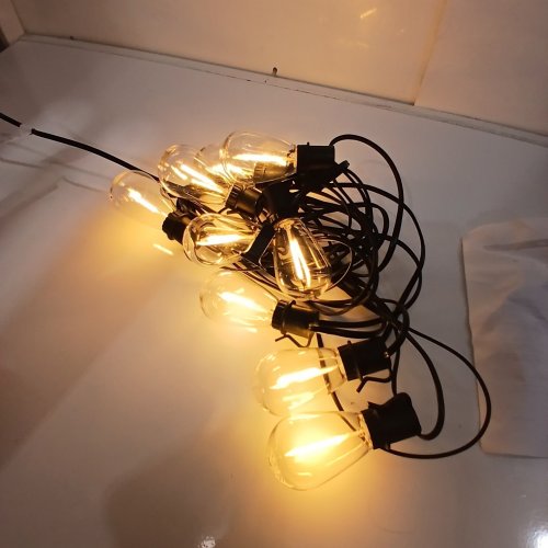 TORKASE S14 VINTAGE CONNECTABLE WATERPROOF LED STRING LIGHTS WITH DIMMABLE SHATTERPROOF BULBS - 30FT - WARM WHITE image 2