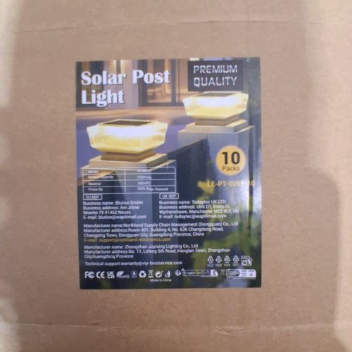 9PK QUNTIS SOLAR PANEL SQUARE LIGHTS - BLACK/CLEAR image 2
