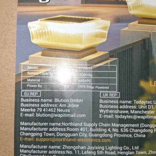 9PK QUNTIS SOLAR PANEL SQUARE LIGHTS - BLACK/CLEAR image 5