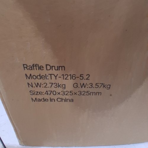 VEVOR RAFFLE TICKET SPINNING DRUM - 16" X 12" - BLACK (MODEL: TY-1216-5.2) image 2