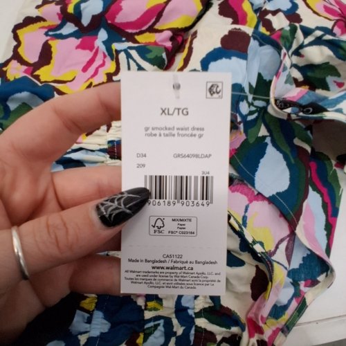 WOMEN'S GEORGE SMOCKED WAIST DRESS - EXTRA LARGE - MULTICOLOR FLORAL image 2