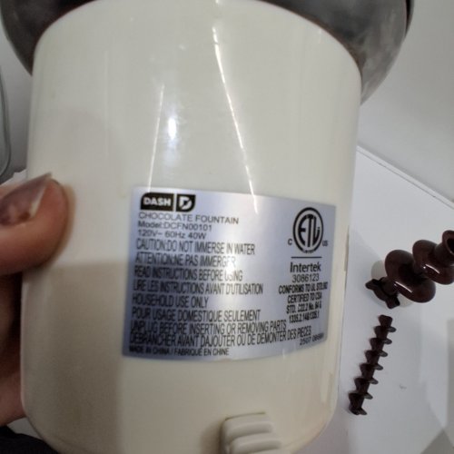 DASH CHOCOLATE FOUNTAIN, 10OZ - WHITE AND BROWN (MODEL: DCFN00101) image 4