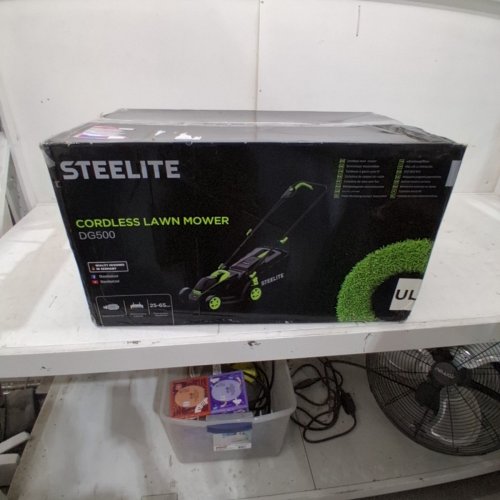 STEELITE CORDLESS ELECTRIC LAWN MOWER - 5-POSITION HEIGHT ADJUSTMENT WITH 8 GALLON GRASS BAG - BATTERY AND CHARGER INCLUDED - 13'' - 21V - ( MODEL: ‎DG500 ) image 4