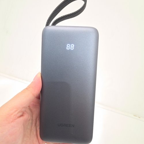 UGREEN 45W POWER BANK WITH BUILT-IN USB-C CABLE - PD 3.0 - 20000MAH - GREY (MODEL: PB536) image 2