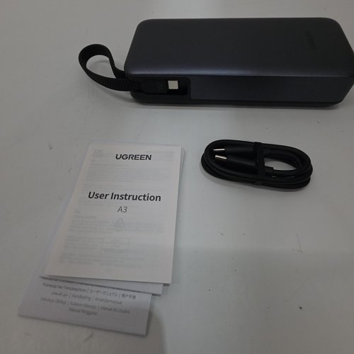 UGREEN 45W POWER BANK WITH BUILT-IN USB-C CABLE - PD 3.0 - 20000MAH - GREY (MODEL: PB536) image 5