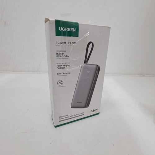 UGREEN 45W POWER BANK WITH BUILT-IN USB-C CABLE - PD 3.0 - 20000MAH - GREY (MODEL: PB536) image 6