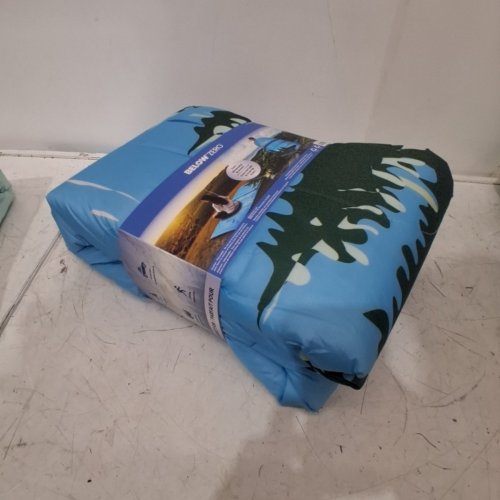 BELOW ZERO 2-IN-1 WEARABLE HOODED OUTDOOR BLANKET - 54" X 76" - GREEN/BLUE (MODEL: 1896292) image 4