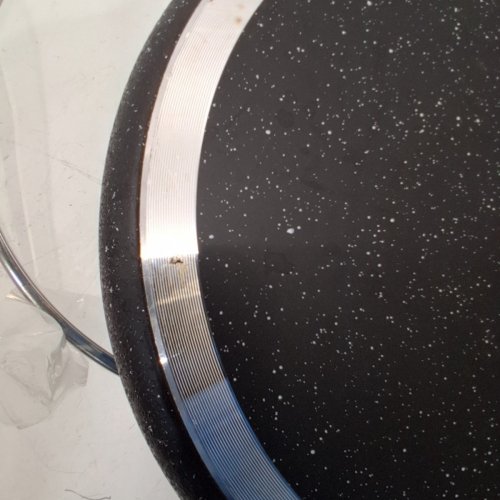 2PC STARFRIT THE ROCK NON STICK DEEP FRYING PAN WITH LID - 12" - BLACK image 3