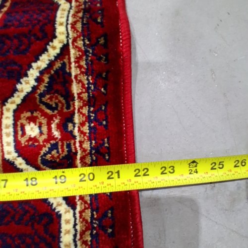 HANDWOVEN AFGHAN TURKMEN BUKHARA PERSIAN RUNNER RUG - 22" X 47 - RED image 2