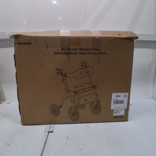 MAXWALK ROLLATOR WALKER WITH SEAT ALL TERRAIN, WITH BACKREST, ADJUSTABLE HEIGHT - 5.3FT-7FT - BLUE/BLACK (MODEL: MW2403) image 5