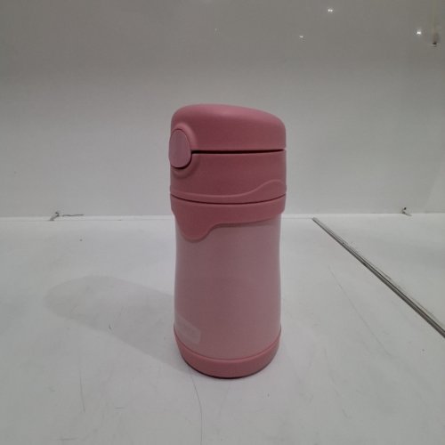 THERMOS WATER BOTTLE WITH STRAW - 10OZ - PINK image 2