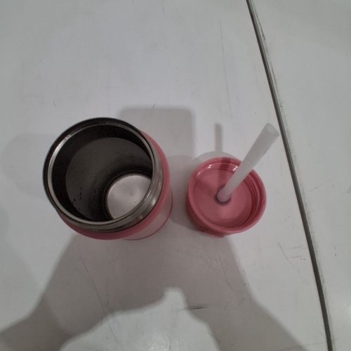THERMOS WATER BOTTLE WITH STRAW - 10OZ - PINK image 3
