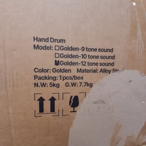 VEVOR HANDPAN DRUM 12 NOTES - 22" - GOLDEN (MODEL: GOLDEN-12 TONE SOUND) image 2