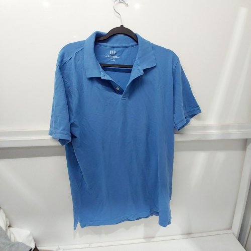 MEN'S GAP MOISTURE WICKING POLO SHIRT - LARGE - BLUE image 2
