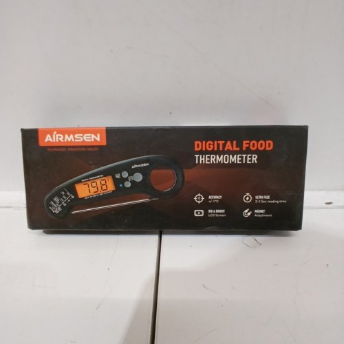 AIRMSEN DIGITAL INSTANT READ MEAT & FOOD THERMOMETER WITH BACKLIGHT - BLACK image 2