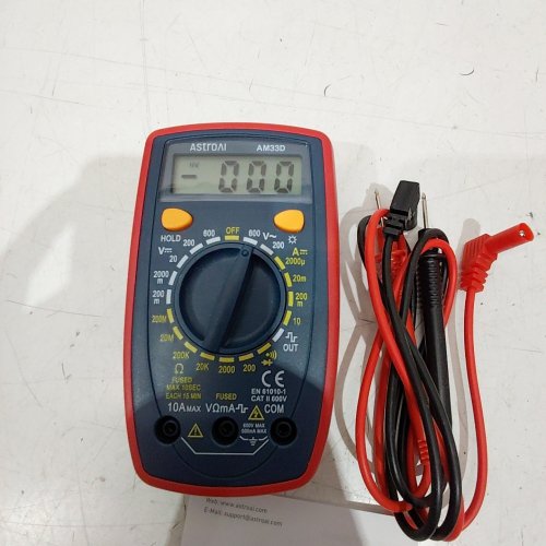 ASTROAI DIGITAL MULTIMETER DC/AC & OHM VOLTAGE/AMP TESTER - 2000 COUNTS - ORANGE (MODEL: AM33D) image 2