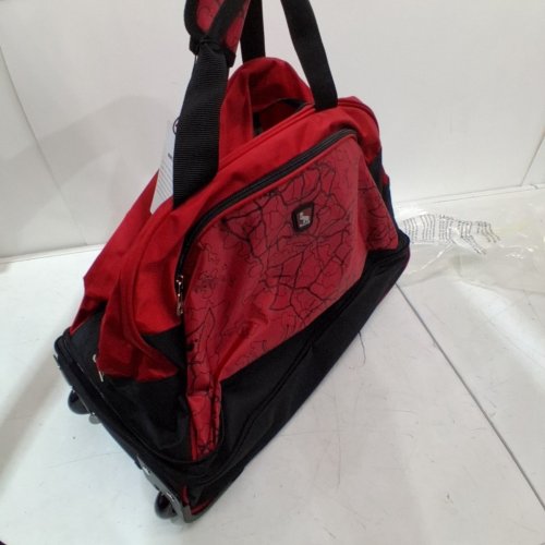 OIWAS EXPANDABLE CARRY-ON ROLLING DUFFLE BAG WITH WHEELS - 29" X 14" - RED/BLACK image 3