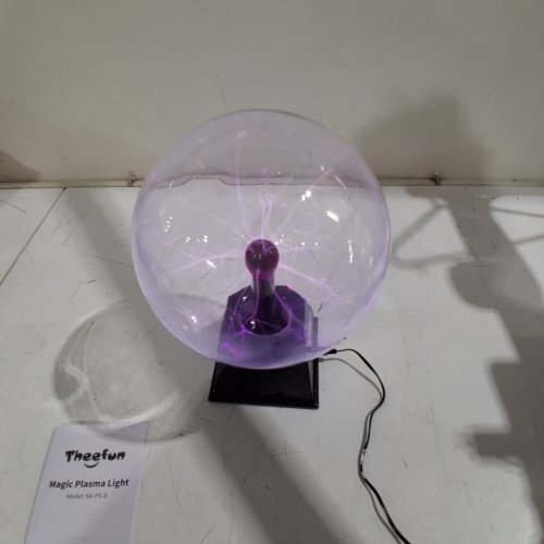 THEEFUN MAGIC 8" TOUCH AND SOUND RESPONSIVE PLASMA BALL- PURPLE/RED image 2
