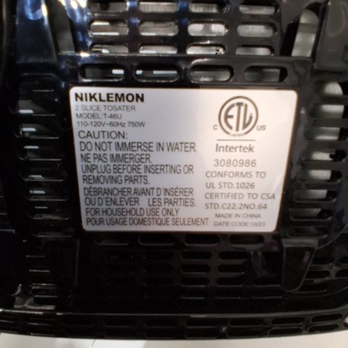 NIKLEMON 2 SLICE TOASTER WITH WIDE SLOTS -750W - 6 SETTINGS - BLACK (MODEL: T-46U) image 3