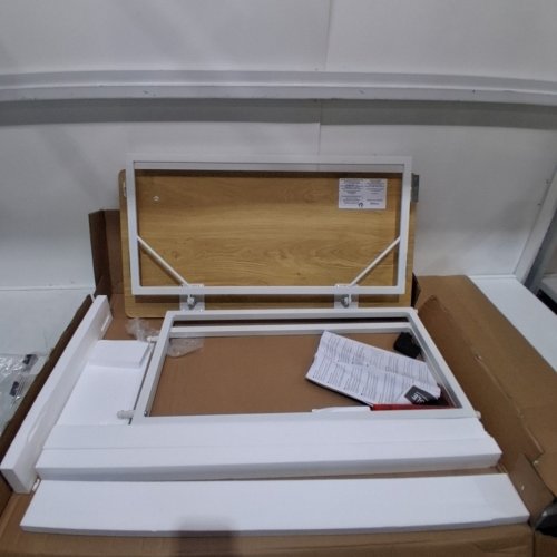 VASAGLE FOLDABLE COMPUTER DESK - 31.5" X 15.7" X 29.1" - WHITE/NATURAL OAK (MODEL: LWD151YD01) image 2