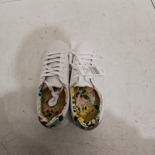 WOMENS TED BAKER MAISIE LEATHER COURT SHOES - SIZE 7 - WHITE/FLORAL (STYLE: 3756607) image 2