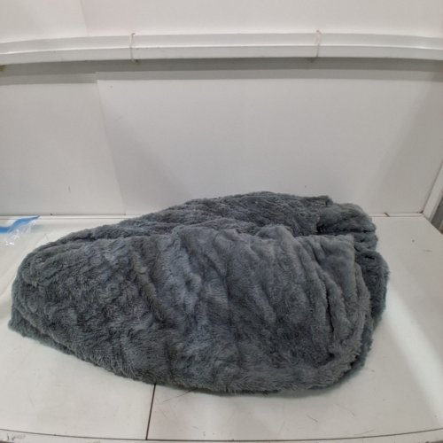PLUSH FUZZY BEAN BAG CHAIR COVER - GRAY image 2