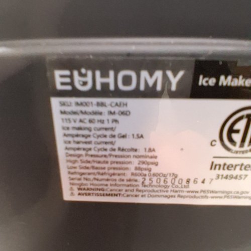 EUHOMY COUNTERTOP ICE MAKER - MAKES 26LBS/DAY - BLACK (MODEL: IM-06D) image 10