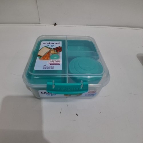 SISTEMA TO GO BENTO CUBE FOOD CONTAINER - TEAL image 2