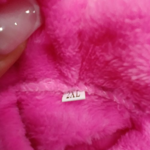 WOMENS FLUFFY BATH ROBE- 2XL - PINK image 2