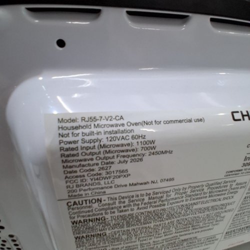 CHEFMAN COUNTERTOP MICROWAVE OVEN - 0.7 CU. FT - BLACK (MODEL: RJ55-7-V2-CA) image 7