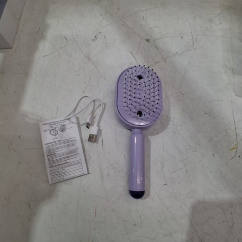 ELECTRIC SPRAY RETRACTABLE AIR CUSHION MASSAGE HAIR COMB - PURPLE image 3