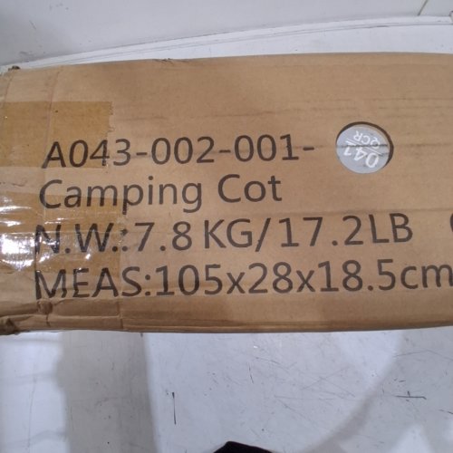 LARGE CAMPING COT WITH PADDED MATTRESS - 79" X 32" - GREY (MODEL: A043-002-001-041) image 2