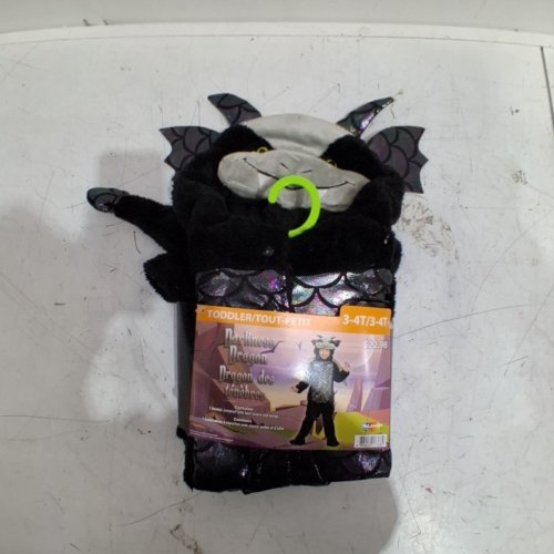 KID'S PALAMON DARKNESS DRAGON COSTUME - 3-4T - BLACK/SILVER image 2