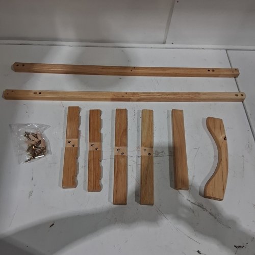 4PK AMAZON BASICS CLASSIC TV DINNER / SNACK TABLE SET WITH HOLDER - NATURAL image 4