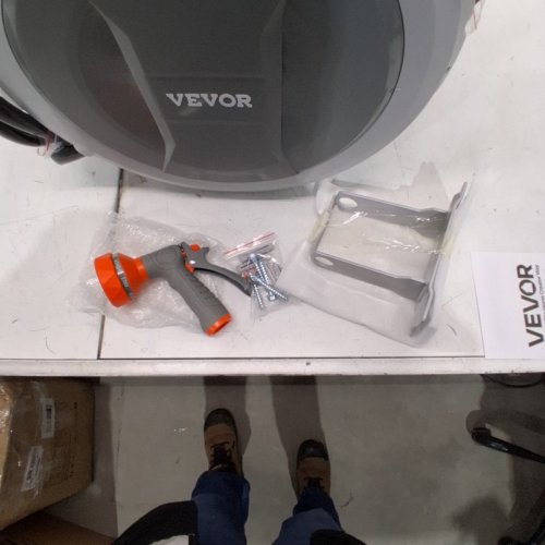 HEAVY DUTY WALL MOUNTED 180° SWIVEL BRACKET RETRACTABLE HOSE REEL WITH 9 PATTERN NOZZLE - 5/8" X 100FT - GREY/ORANGE (MODEL: NW-S40) image 3