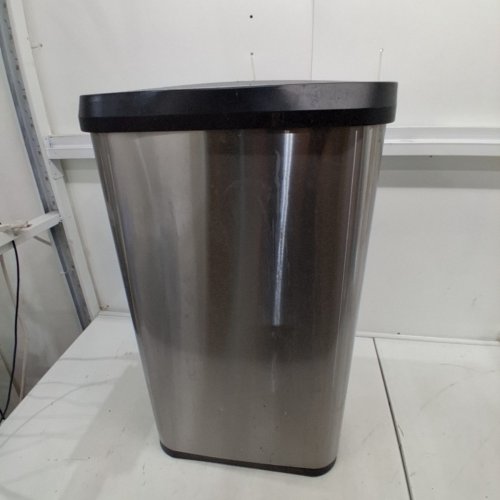 GLAD STAINLESS STEEL TRASH CAN WITH CLOROX ODOR PROTECTION - TOUCHLESS METAL KITCHEN GARBAGE BIN WITH SOFT CLOSE LID, 20GAL - SILVER/BLACK image 3