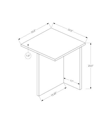 MONARCH SPECIALTIES TRAVERTINE ACCENT TABLE - 23.5" X 23.5" X 23.5" - BEIGE (MODEL: I 2892) image 2