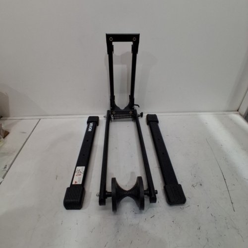 ALLOY STEEL RUST-RESISTANT FOLDABLE FLOOR STAND BIKE STORAGE RACK FOR 20" TO 29" MOUNTAIN & ROAD BIKES - 15.8" X 14.4" X 18.1" - BLACK (MODEL: HS-T026AF) image 2