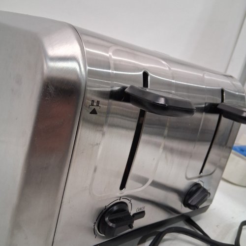 HAMILTON BEACH 4-SLICE EXTRA-WIDE SLOT TOASTER WITH SHADE SELECTOR, TOAST BOOST, SLIDE-OUT CRUMB TRAY - SILVER (MODEL: 24910G) image 4