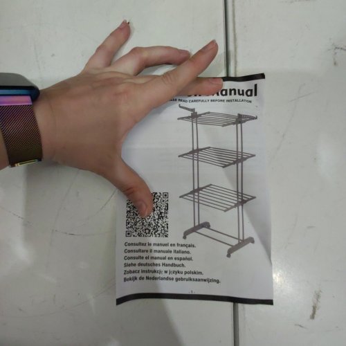 HOMIDEC 4-TIER FOLDABLE PORTABLE CLOTHES DRYING RACK - 67" X 19" X 30" - WHITE (MODEL: LYJ-WHITE-LQH) image 4