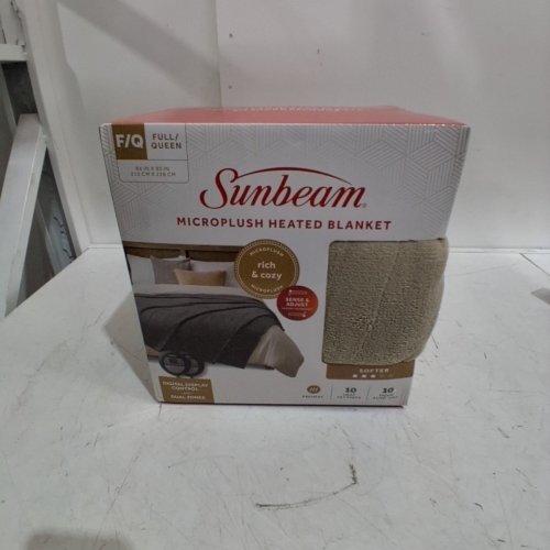 SUNBEAM MICROPLUSH HEATED BLANKET WITH COMFORTECH, DIGITAL DISPLAY CONTROLS & 20 HEAT SETTINGS, FULL/QUEEN SIZE 84" X 90" - MUSHROOM BEIGE image 4