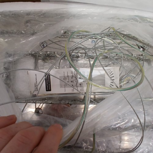 FINKTONGLAN 2-RING RECTANGULAR DIMMABLE CRYSTAL LED CHANDELIER - 58W, 2500 K-6500 K, 8%-100% DIMMING - 20.5" - SILVER CLEAR image 4